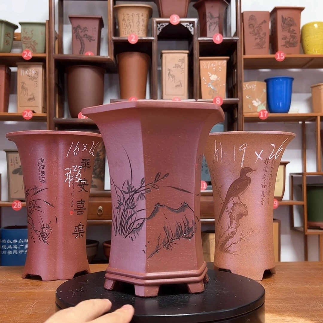 用***6紫砂花盆周之夏精品紫砂花盆