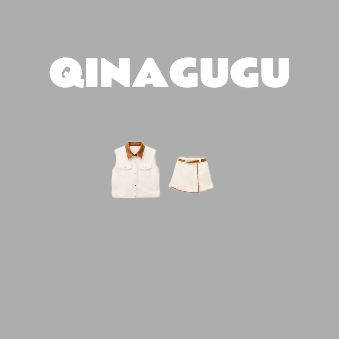 「沐色辉想」气质百搭休闲拼接设计师高定轻奢无袖裙裤三件套套装