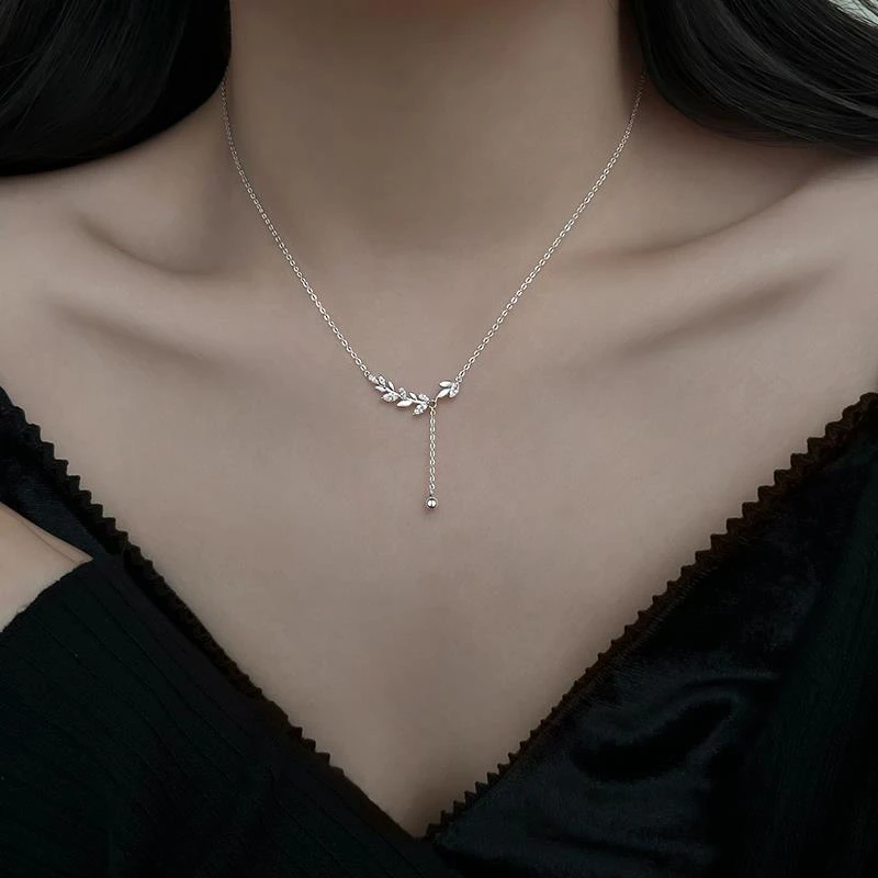 CAIEM KAIET 链子足银 999纯银麦穗项链女小众设计轻奢高级锁骨链