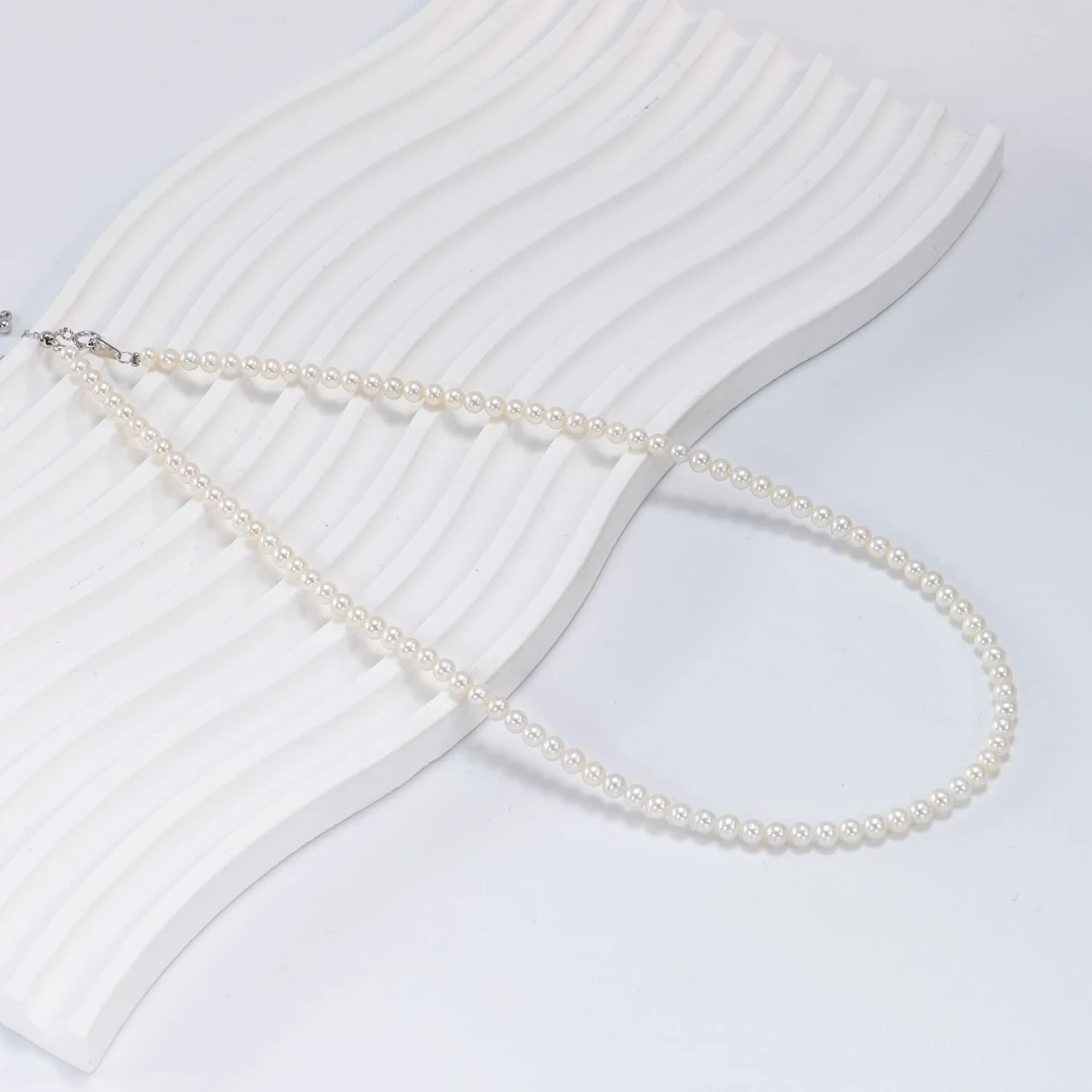 S925银淡水珍珠3.5-4mm小米全珠项链 CL04050150