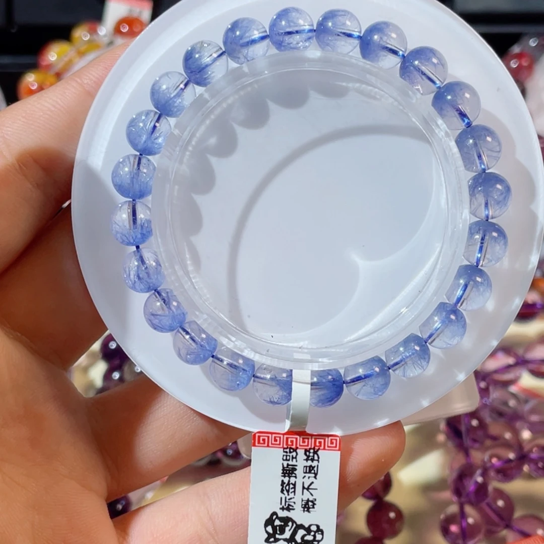 未镶嵌手链水晶蓝线石7.7