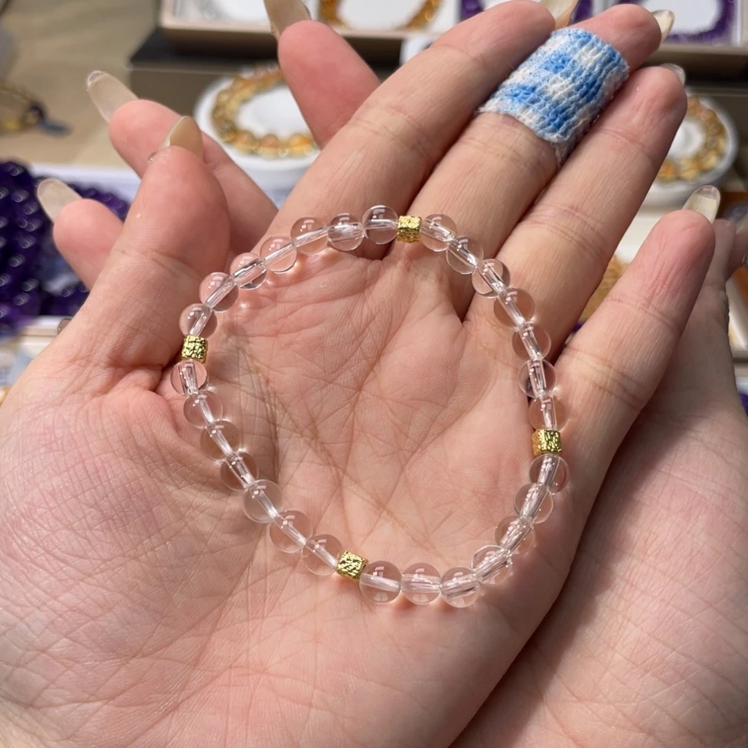 水晶手链未镶嵌丁***应白水6mdiy