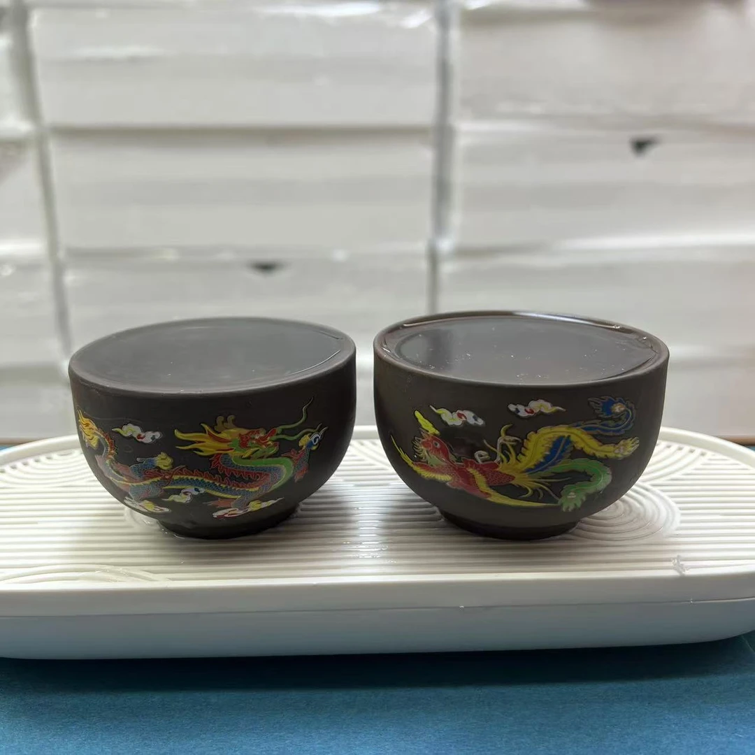 【闪购商品】紫砂变色龙凤对杯