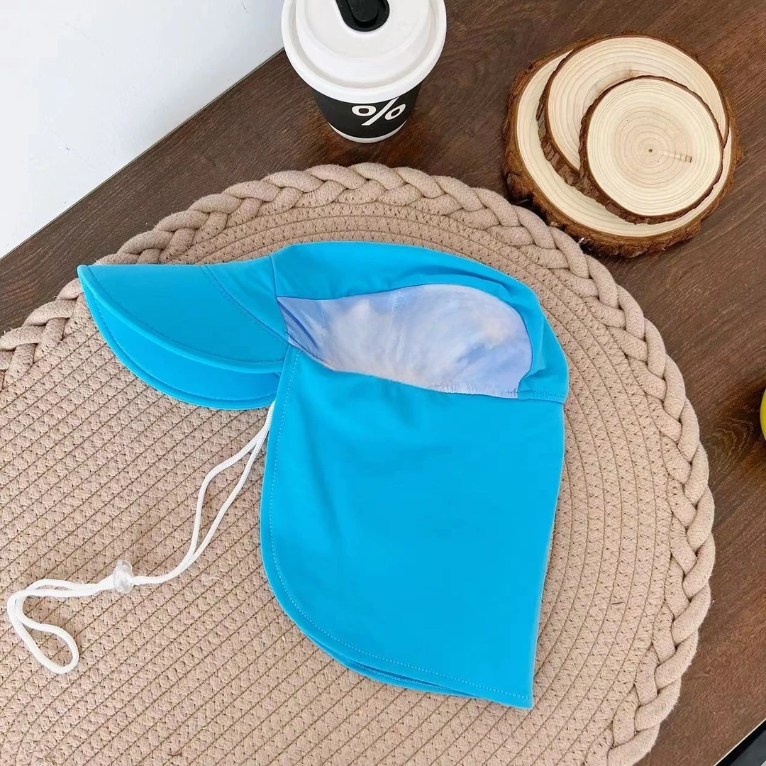 护脖夏季透气男女童卡通防晒帽Z1104