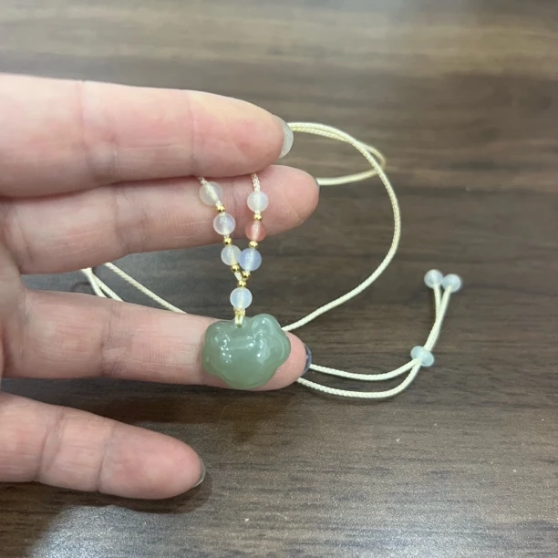 湖水绿如意锁平安锁精致百搭时尚