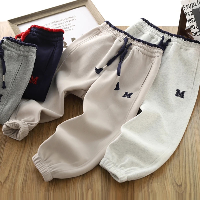 男童运动裤春装2025新款儿童休闲裤春秋时尚中大童装帅气束口卫裤