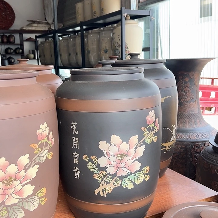 壶建水紫陶4号花开富贵