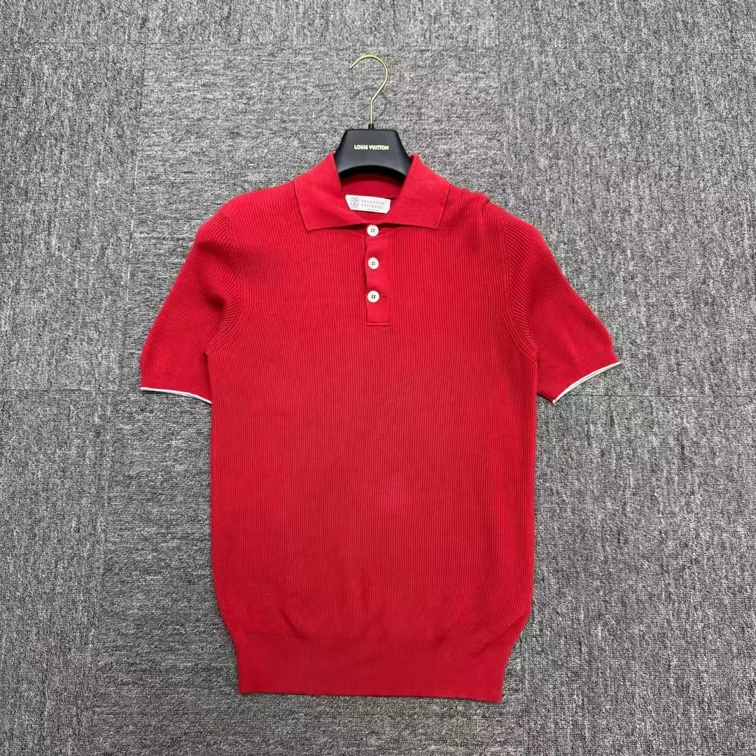 99新 maje Brunello Cucinelli 纯色细条纹Polo衫/46/编码14588