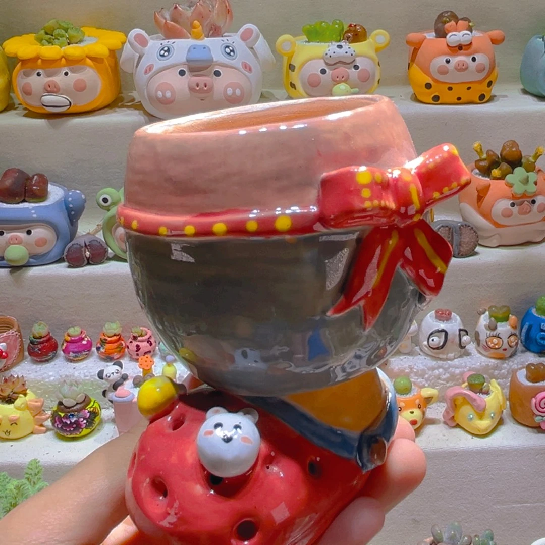 093纯手工制作重工盆盆