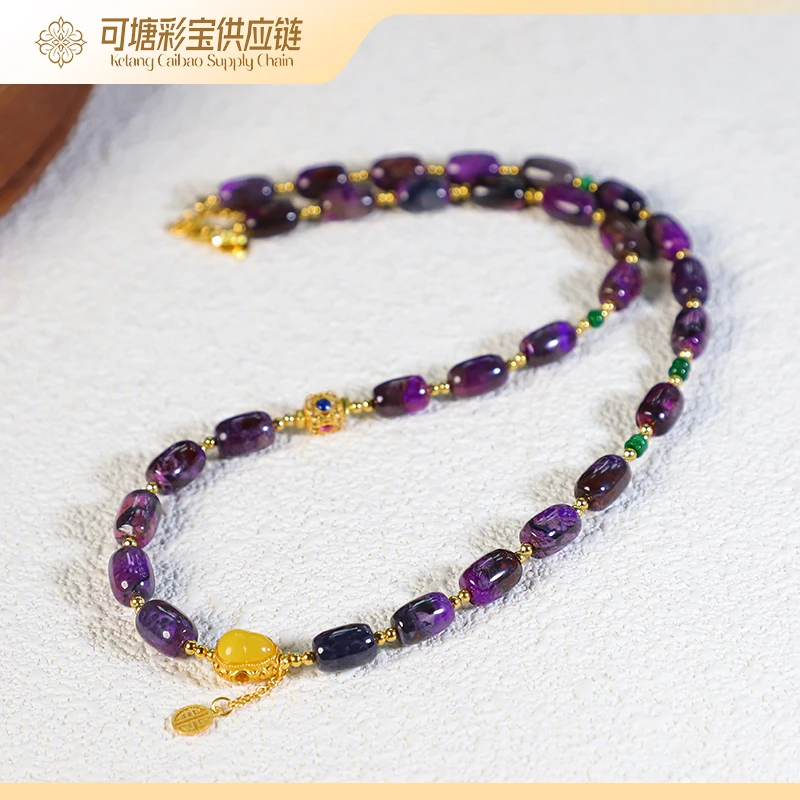 南非舒俱来S925A级果酱红桶珠项链/多样性发一件