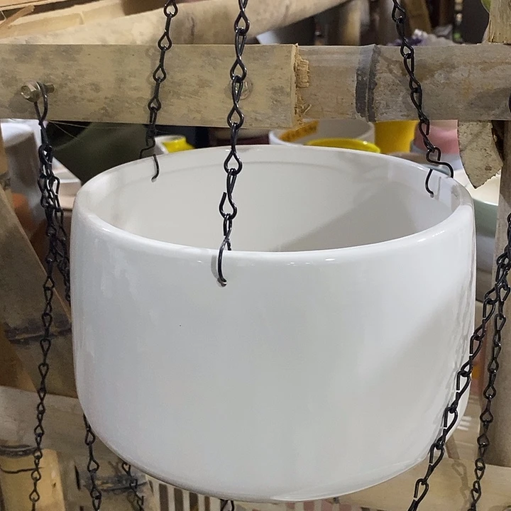 陶盆有孔 瑕疵针孔漏釉介意勿拍外高 13外口20