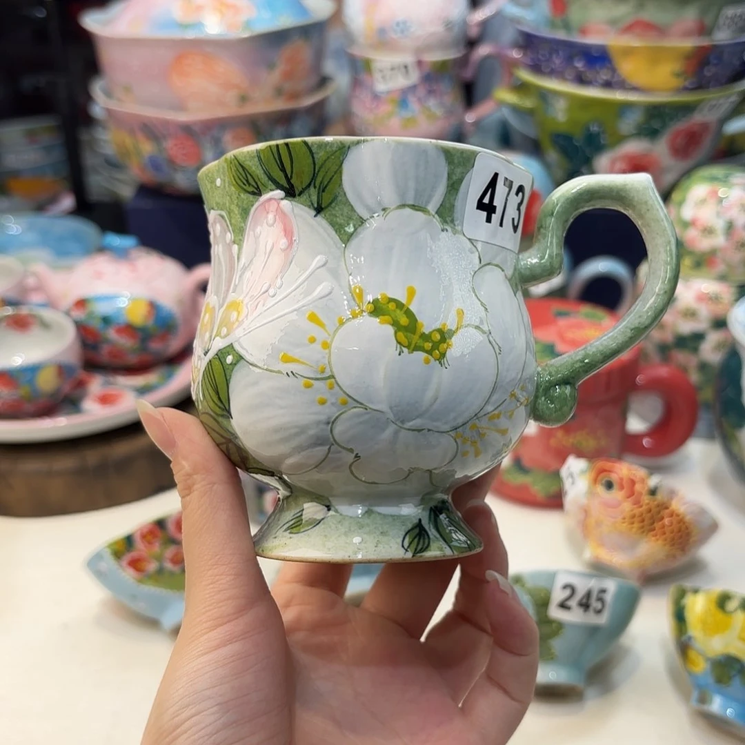 瓷片景德镇手绘高温釉下彩陶瓷茶具