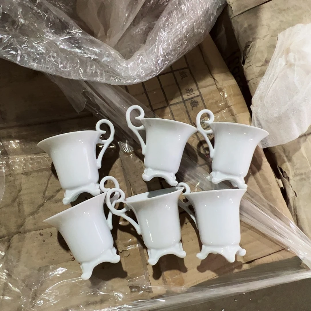 瓷片景德镇陶瓷高脚水杯6只