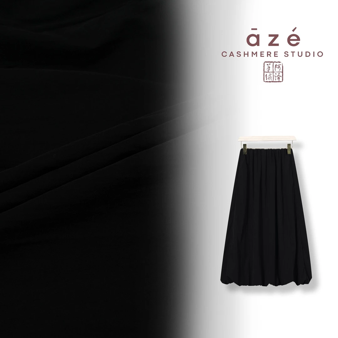 【夏季新款】显瘦气质高腰时尚休闲百搭黑色中长款花苞裙XY-813