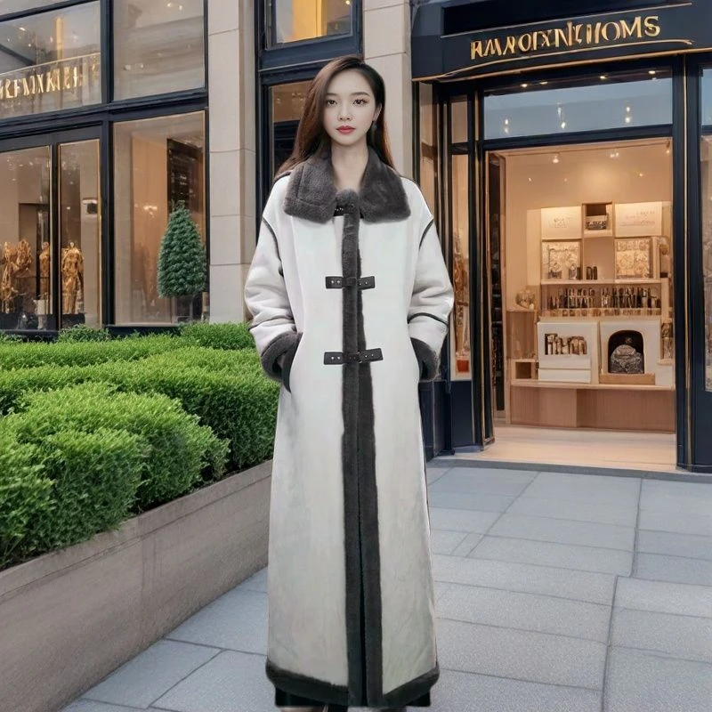 CY纯氧皮毛一体短外套上衣女冬季复古加厚机车服