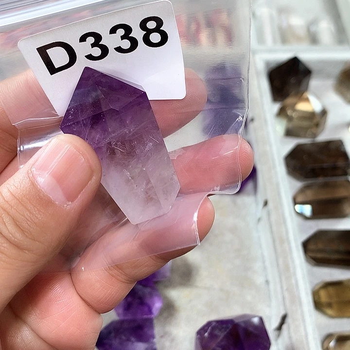 紫晶天然水晶柱子D338未镶嵌听*