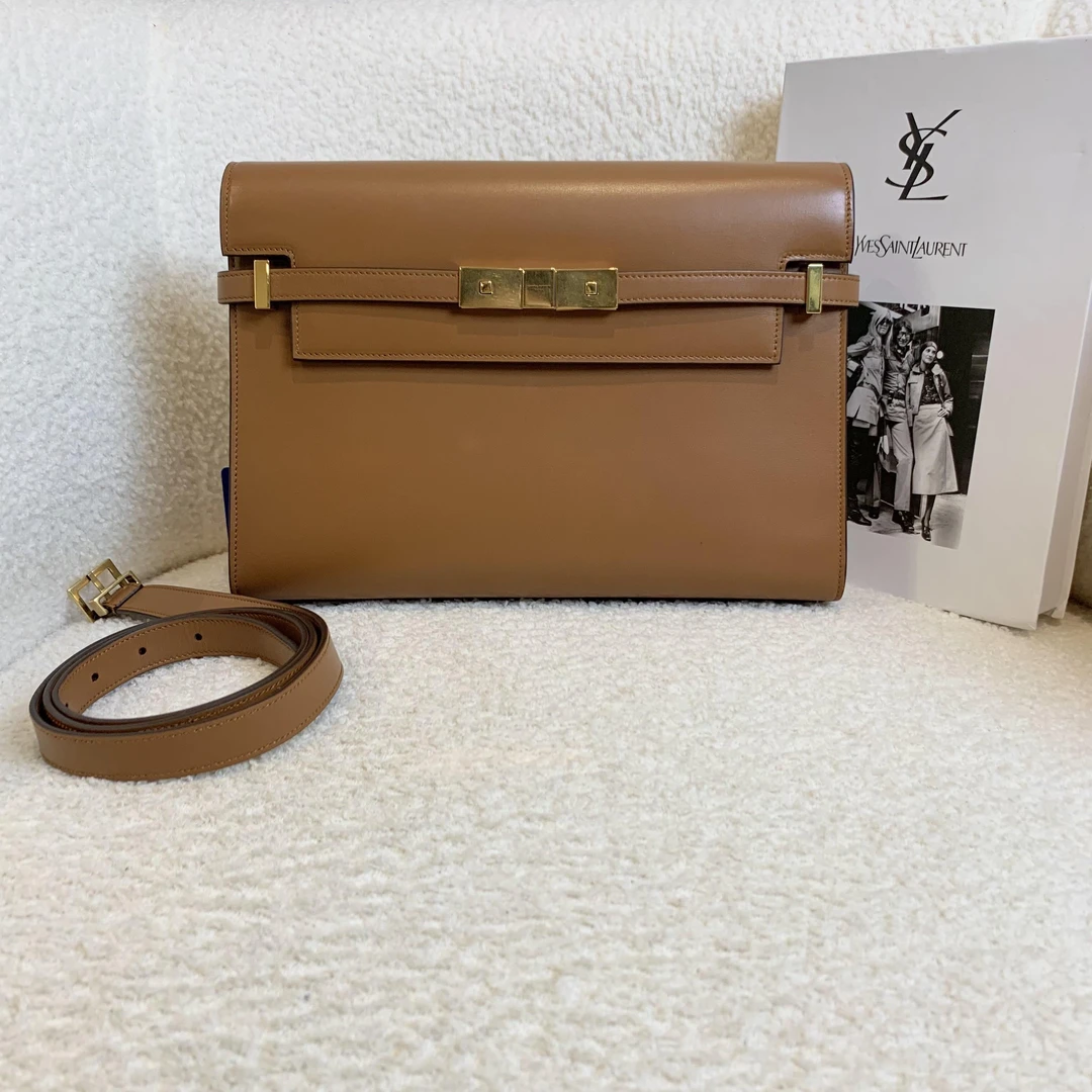 99新 YSL/圣罗兰 壹臻/焦糖色全皮曼哈顿中号 36326839