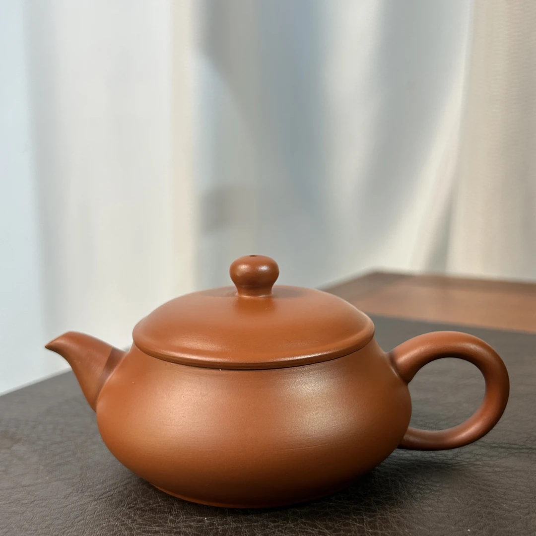 明炉壶朱泥小容量潮州手拉壶全手工制作工夫茶泡茶器泡茶壶茶具