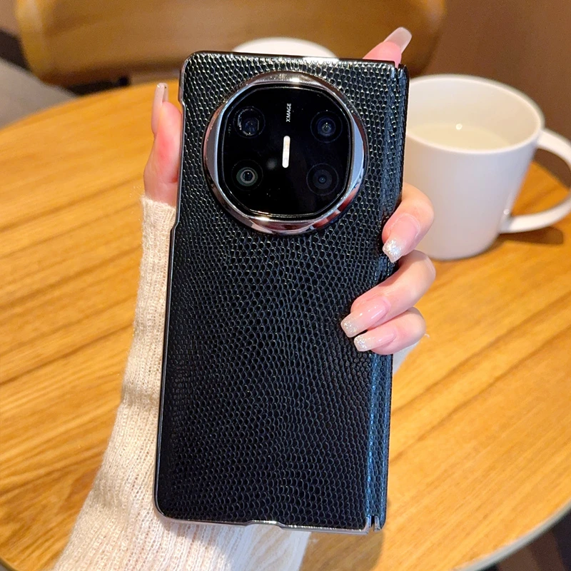 适用华为matex6手机壳新款电镀中轴保护x6典藏版商务蜥蜴纹理外壳