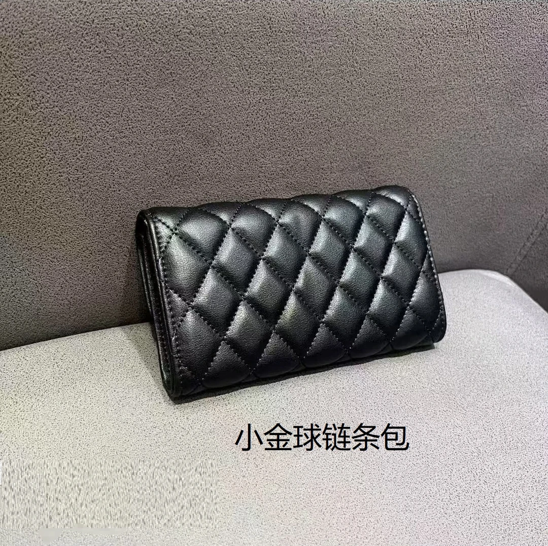 爆款小香风小金球链条菱格包时尚女士单肩包潮流斜挎手拿包07