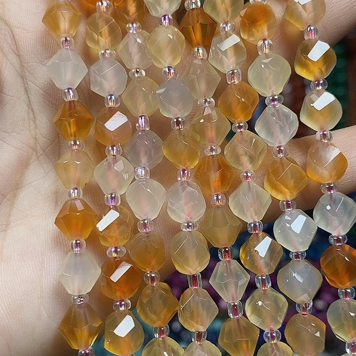 玛瑙/玉髓未镶嵌珠宝半成品天然玛瑙扭扭珠卡8mm一条