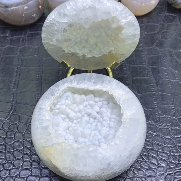 未镶嵌珠宝半成品水晶白牙软盆