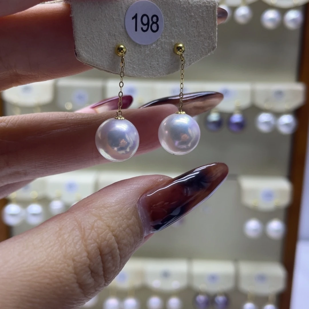 淡水珍珠耳饰18K金镶嵌