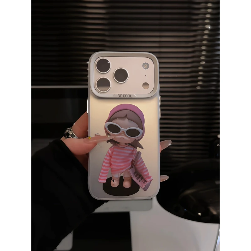 墨镜嘎子姐适用苹果17pro手机壳16pm彩银华为p80荣耀oppo小众小米