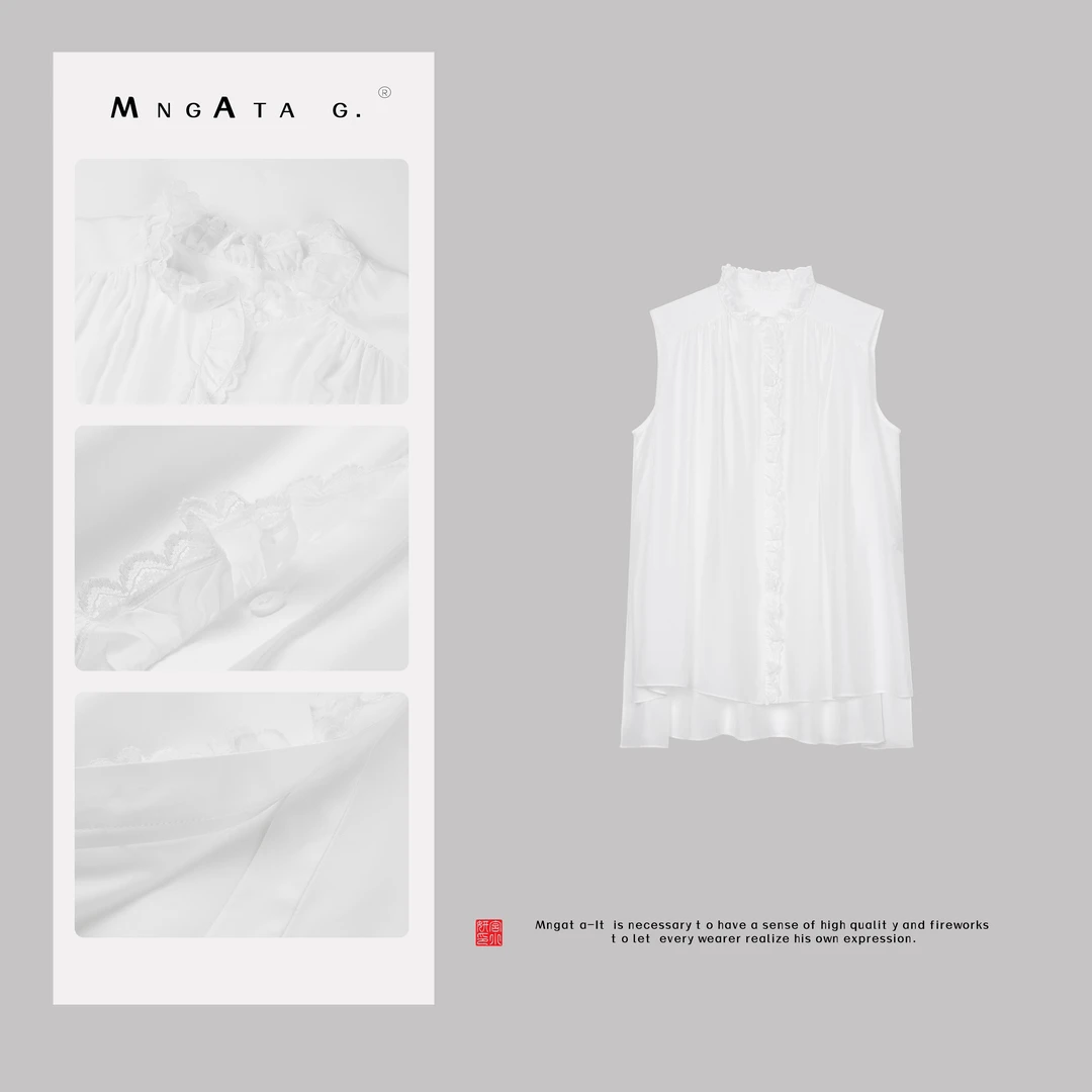 MNGATA G.宫小妍【悠悠浮云】桑蚕丝新中式中国风上衣马甲4122014