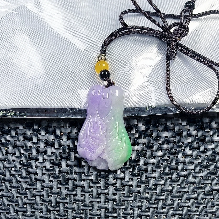 【聚宝严选】D389紫绿白菜套装吊坠妈妈款精致精美气质百搭