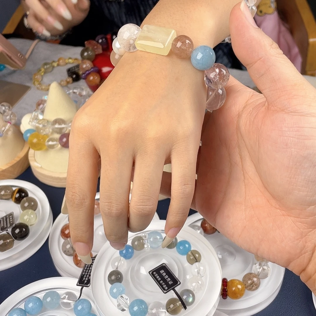 银S925镀金镶嵌手链水晶