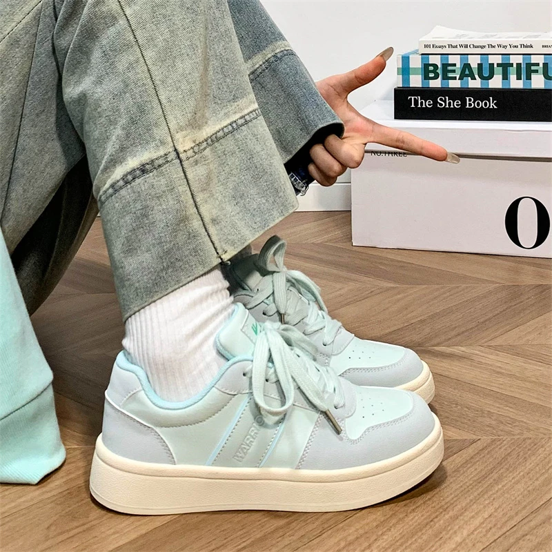 回力清新薄荷绿平底板鞋女鞋2025秋季新款潮流百搭运动休闲鞋子女