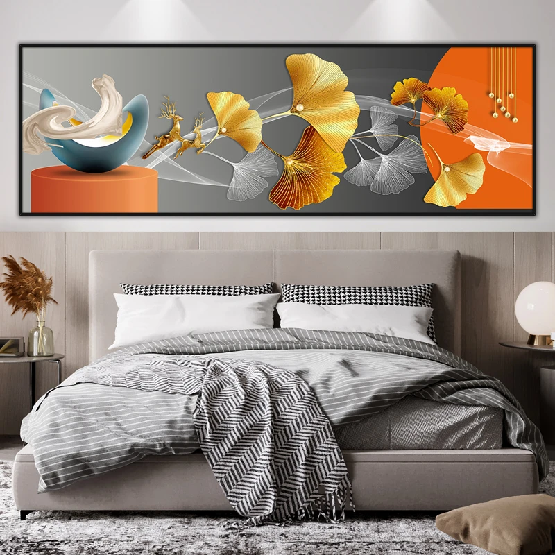 卧室床头自粘装饰画沙发背景墙壁纸贴画墙贴纸画酒店宾馆兴盛之鹿