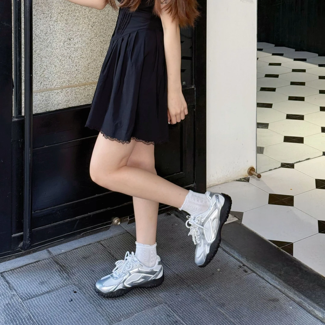 高端线欣欣子同款芭蕾甜心丨隐形增高4cm德训运动增高鞋女鞋