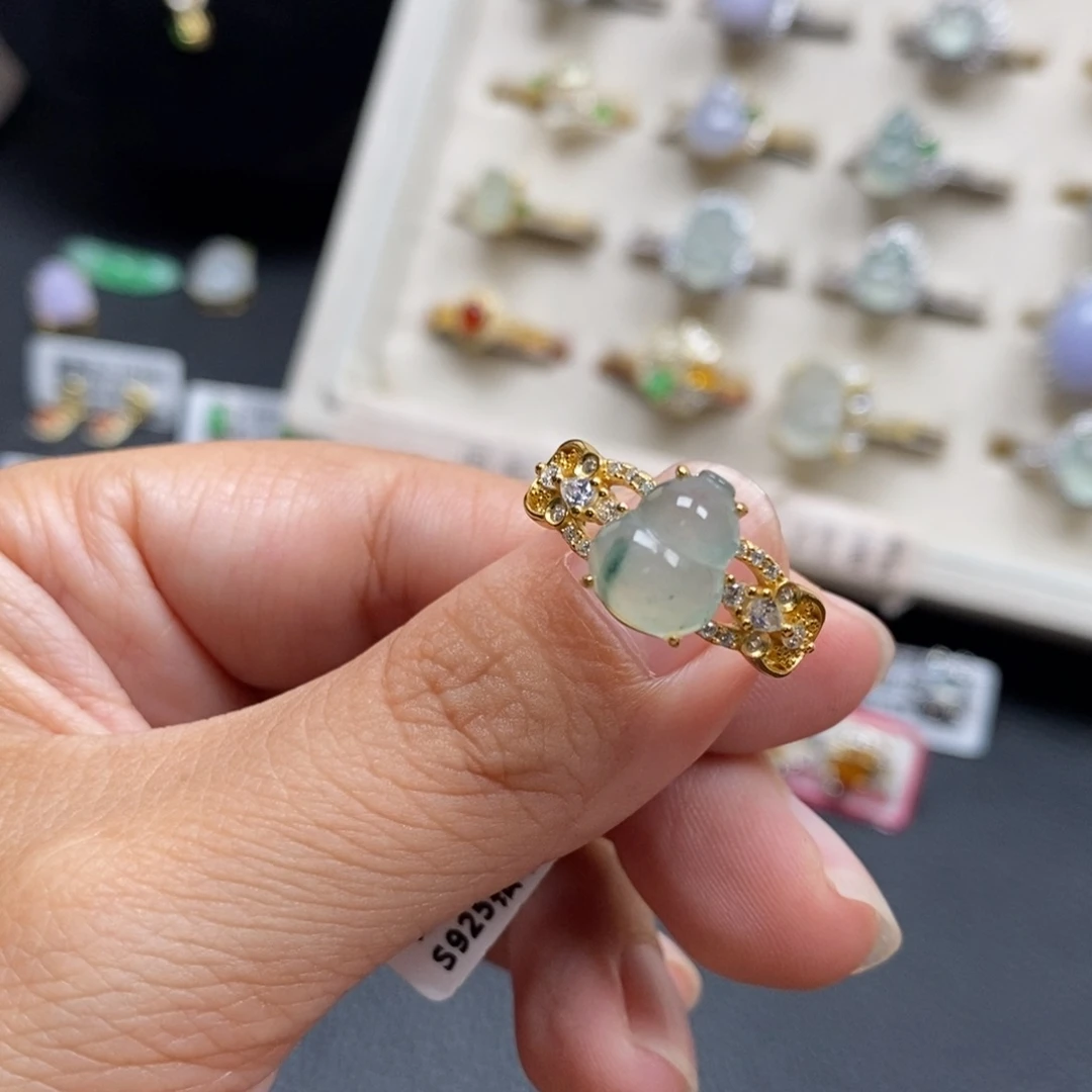 翡翠银S925镶嵌戒指