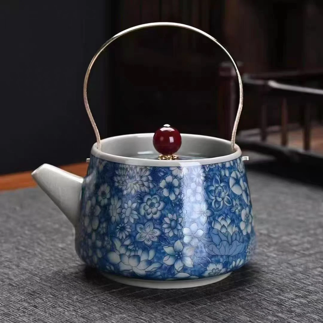 龙窑茶器  万花提梁壶  4068  （直播）