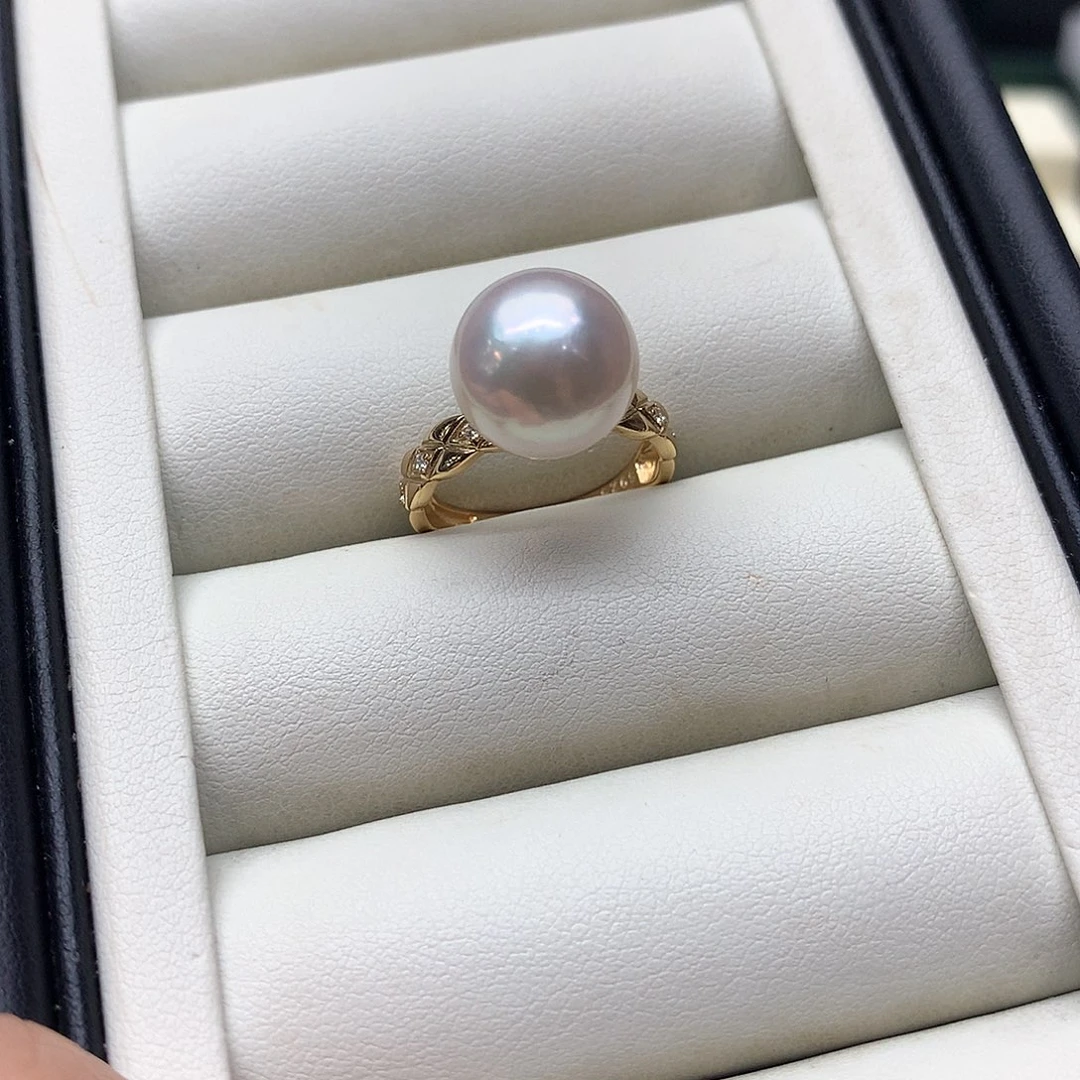 戒指银S925镶嵌淡水珍珠