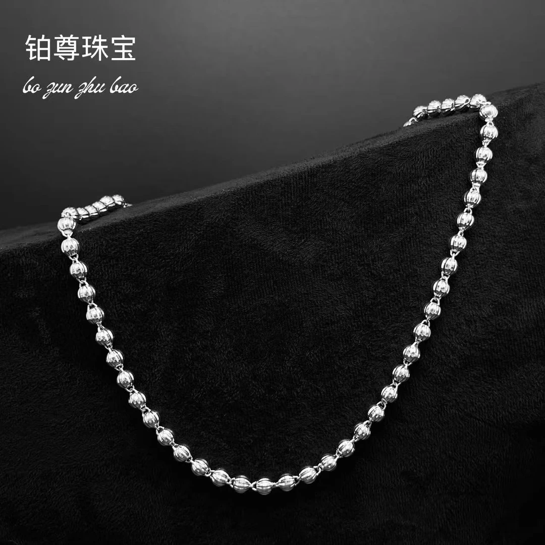 铂金pt950灯笼珠项链