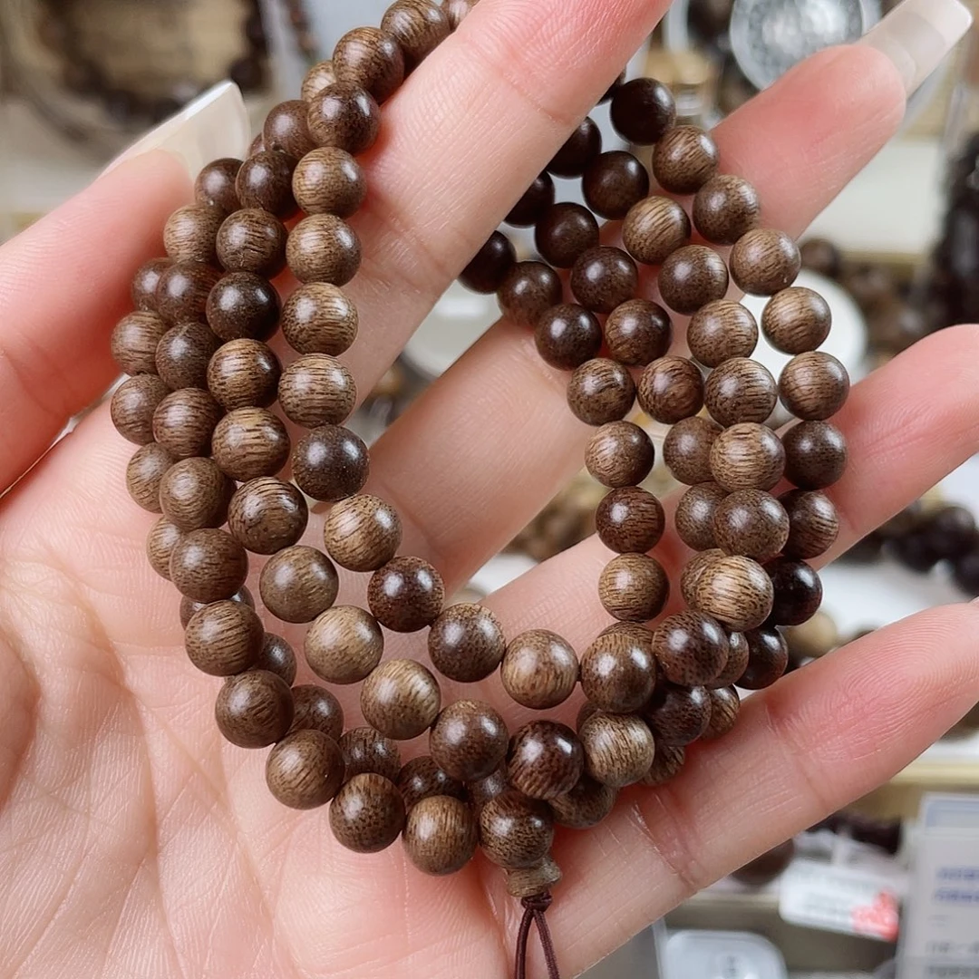 沉香手串顺化紫棋窖藏古董玉化瘤疤0.7×108