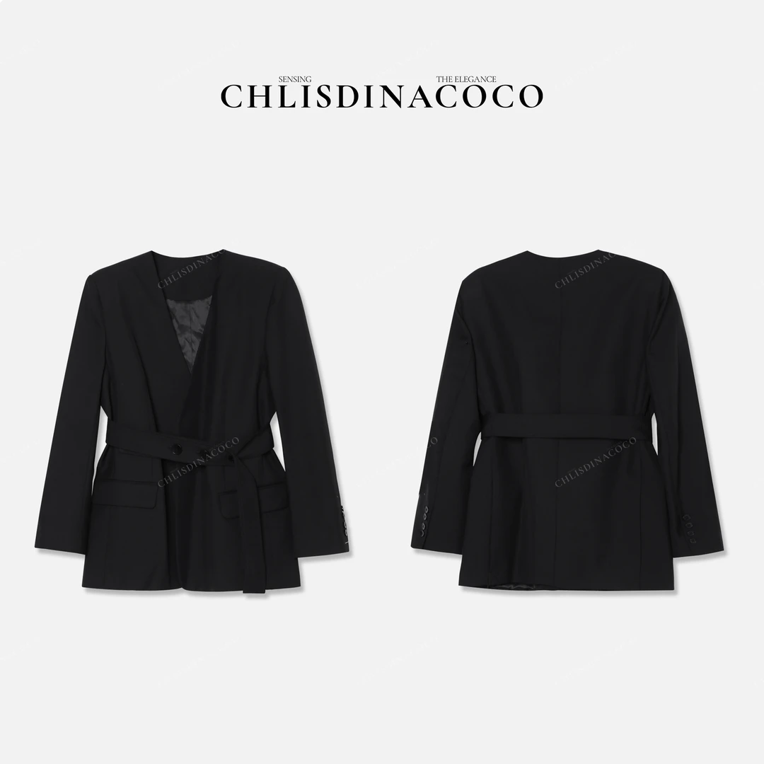 Chlisdinacoco“雨落櫻舞”西装外套C01732WT251