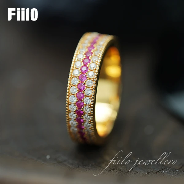 925银合成锆石银制品 【Fiilo菲洛】 闪动蔷薇戒指镀K金饰品/07