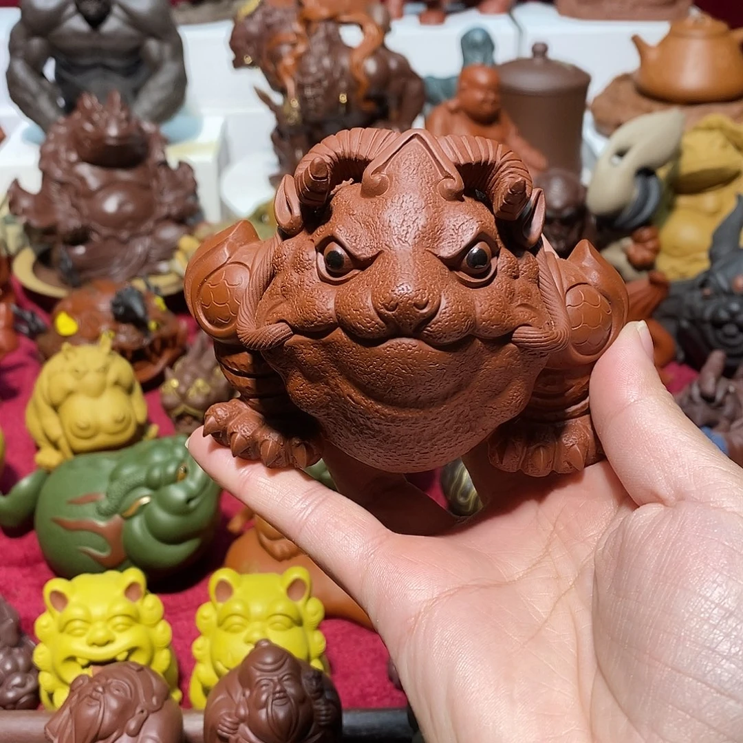 紫砂茶宠宜兴紫砂羊蟾