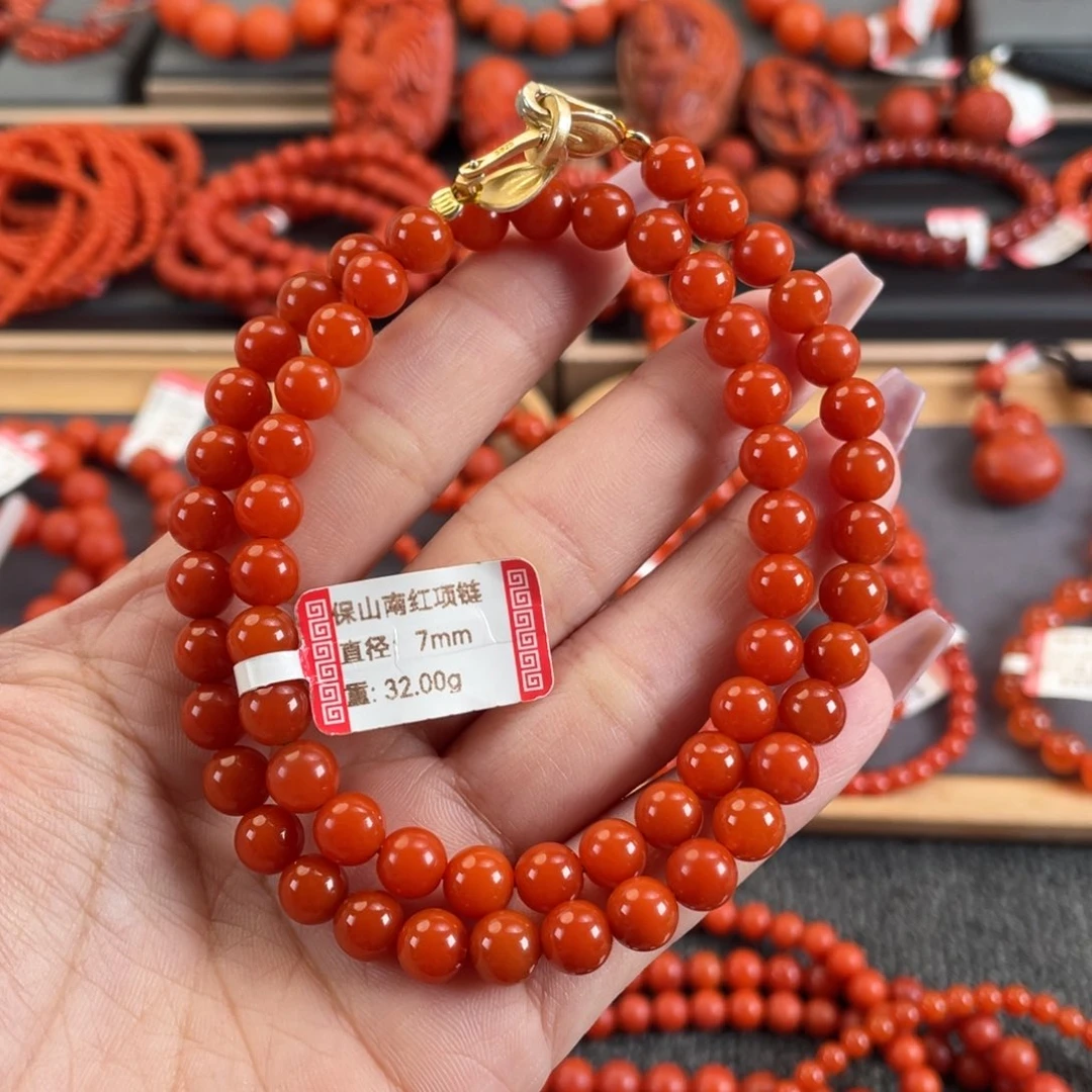 南红玛瑙未镶嵌项链保山南红高抛锁骨项链7➕