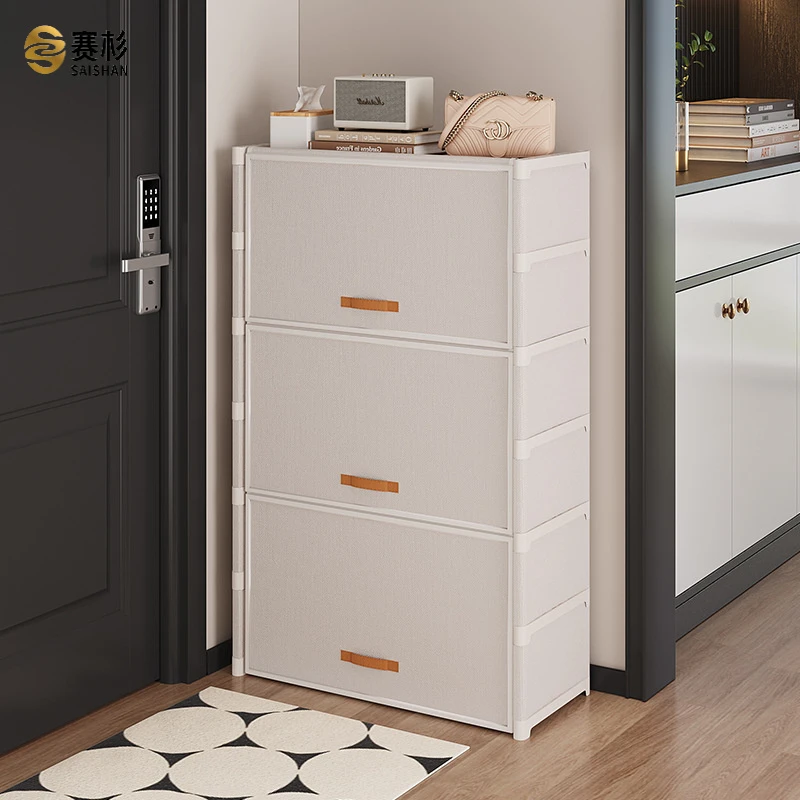 鞋柜门口多层简易鞋架防尘玄关柜出租房落地收纳柜结实耐用省空间