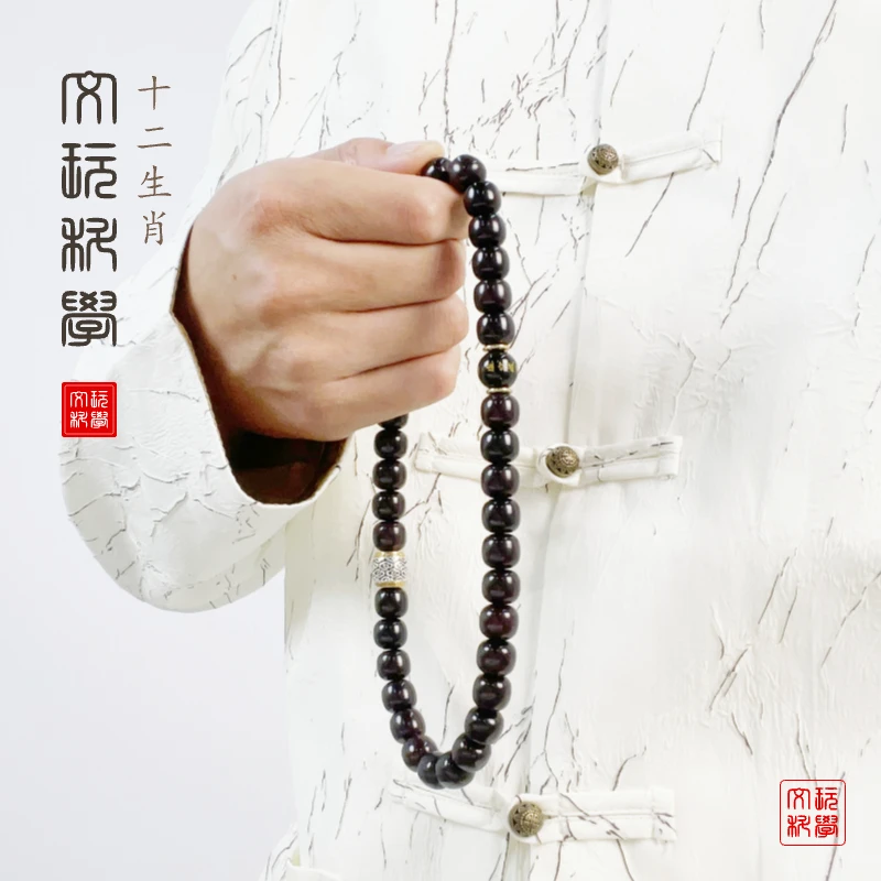 【十二生肖】菩提双圈手串溏心老料老型桶珠生肖文玩赠盘玩袋加厚