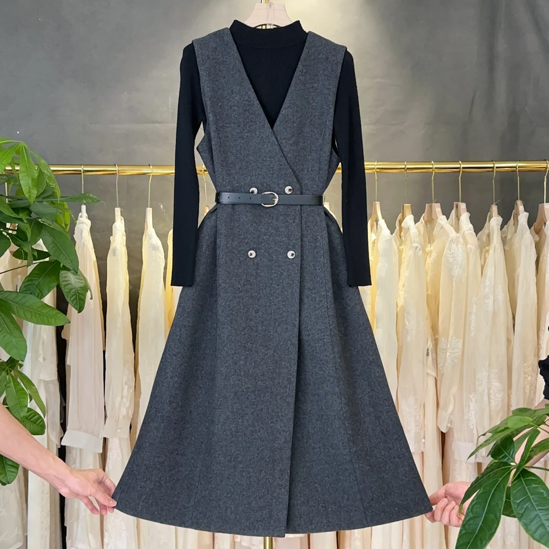 法式高级感连衣裙2025新款收腰显瘦长裙轻熟轻奢时尚气质简约百搭