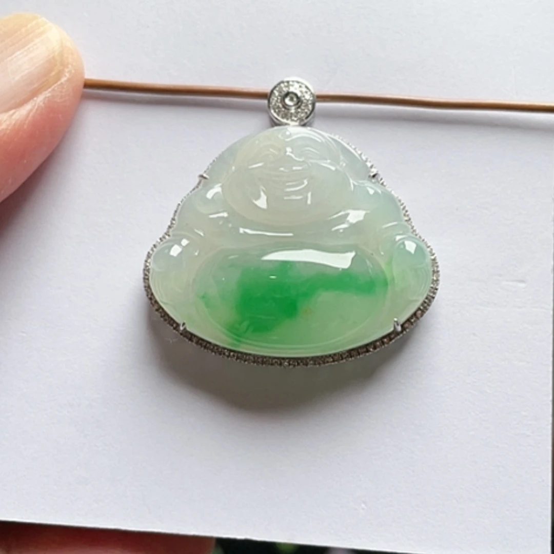 【闪购商品】吊坠(不含链)18K金镶嵌翡翠