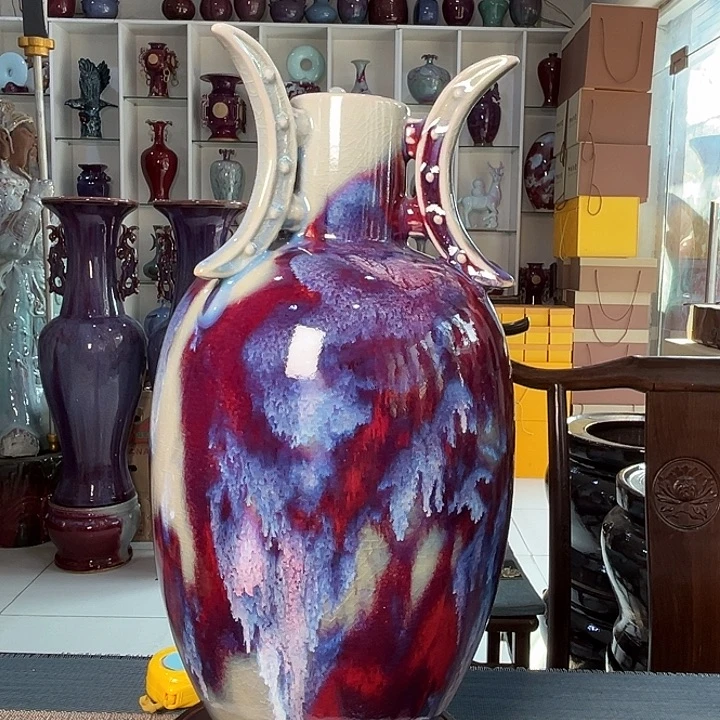 嗯***)瓷片钧瓷钧瓷摆件钧瓷摆件