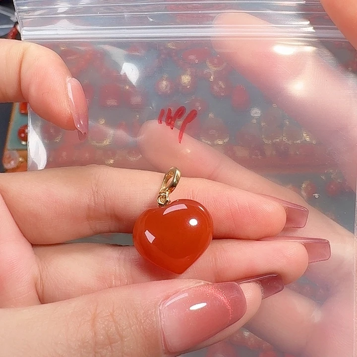 南红玛瑙银S925镶嵌吊坠