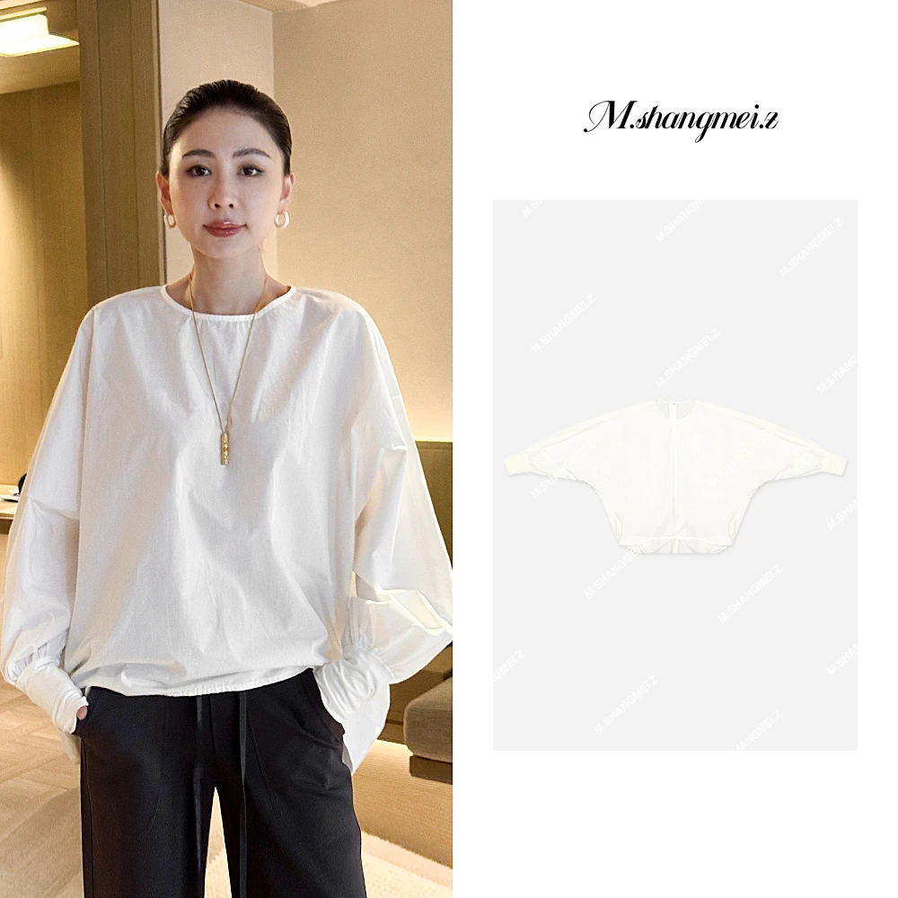 M.SHANGMEI.Z/沐熙【星芒】美大哥洋气时尚舒适百搭白色衬衫X121197